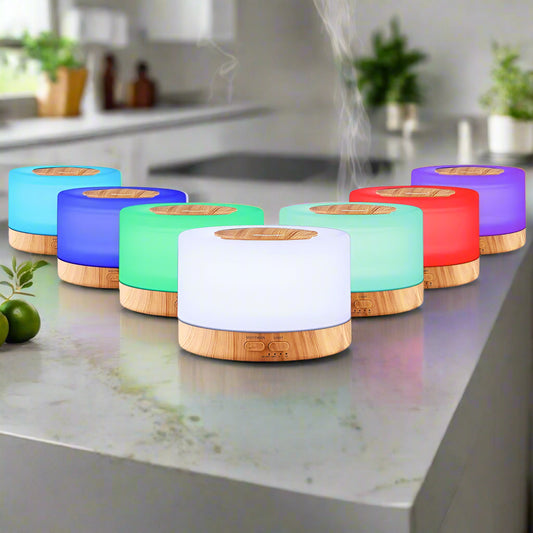 Devanti Aroma Diffuser Aromatherapy Light Wood 500ml-0